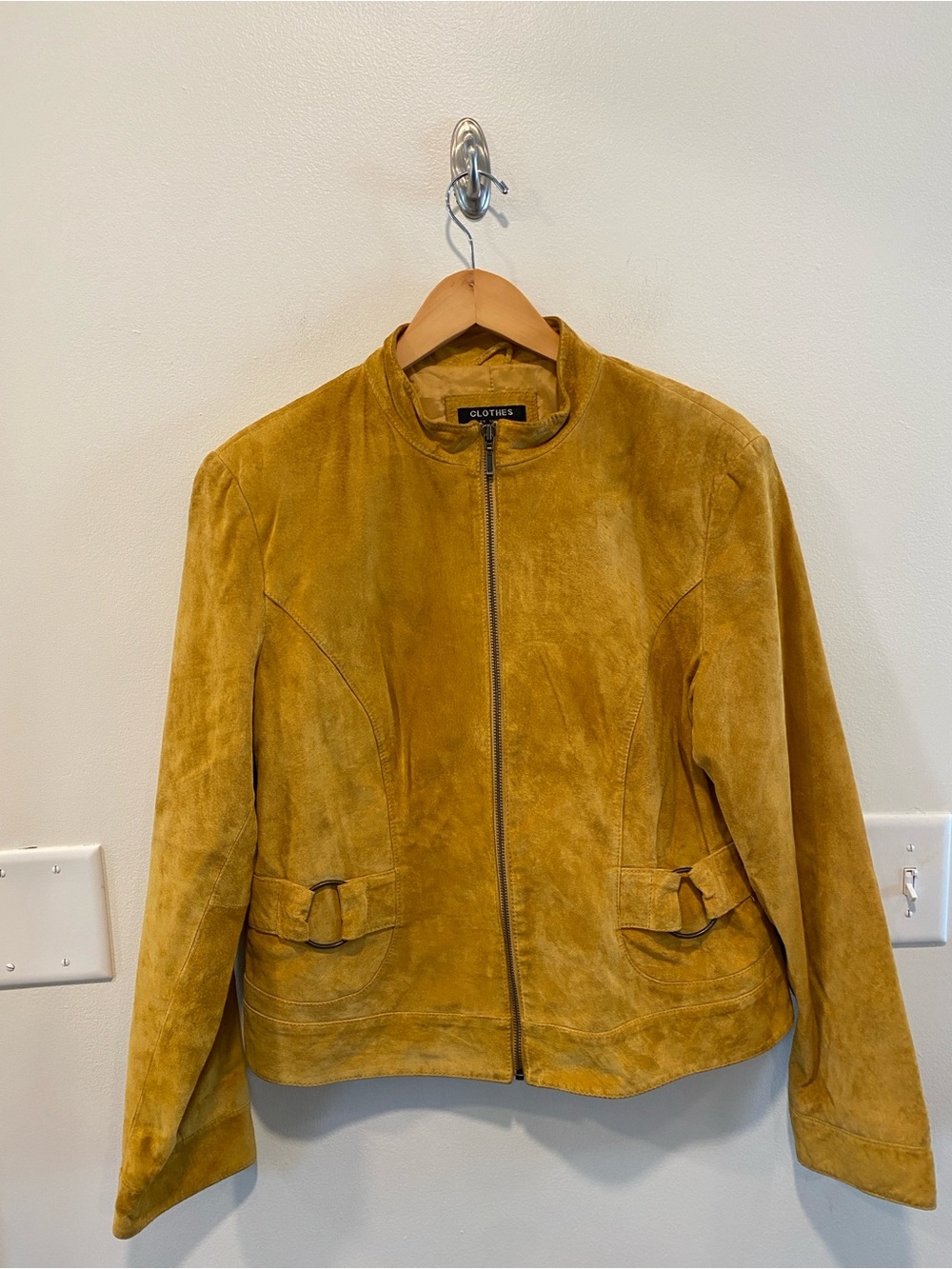 Vintage Y2K Clothes by Revue Suede Jacket Buckle women’s size 14 100% leather